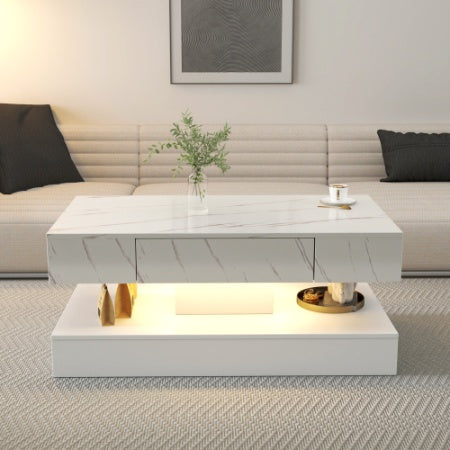 6.93IN High LED Coffee Table,Modern Coffee Table For Living Room,Living Room Tables,Large Living Room Furniture,LED Lights
