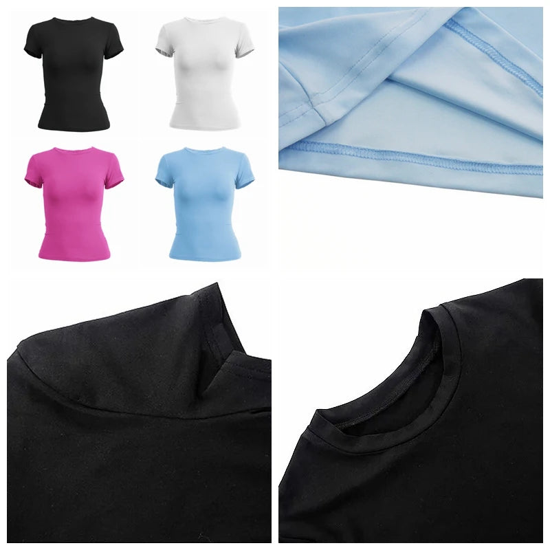 Short Sleeve Slim Fit O-Neck Basic Tee