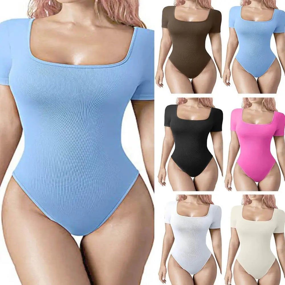 Solid Color  High Elasticity Tummy Control Bodysuit
