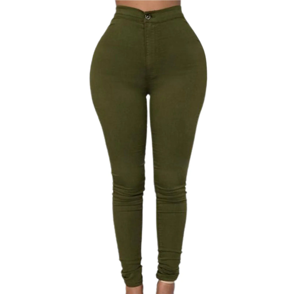 High Waist Women's Skinny Fit Denim Jeans with Zipper Fly Pockets Streetwear Fashion for A Stylish Look Denim