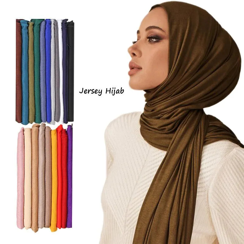 Modal Cotton Jersey Hijab Scarf For Women High Stretch