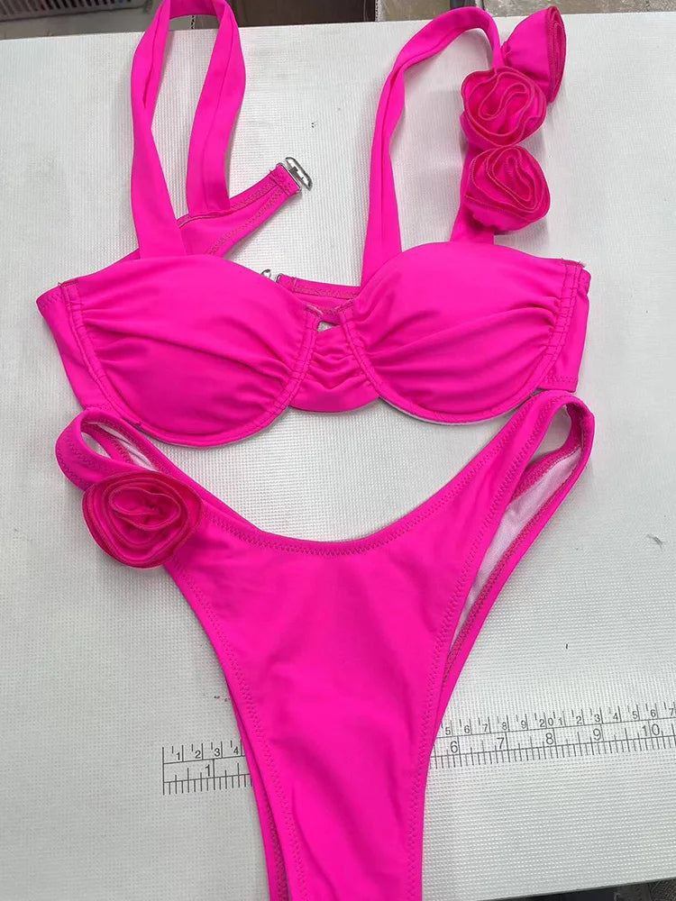 Floral Bikini 2 Piece Set High Waist Beach Bikini