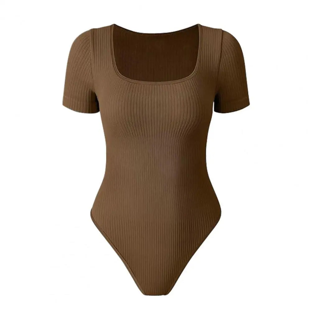 Solid Color  High Elasticity Tummy Control Bodysuit