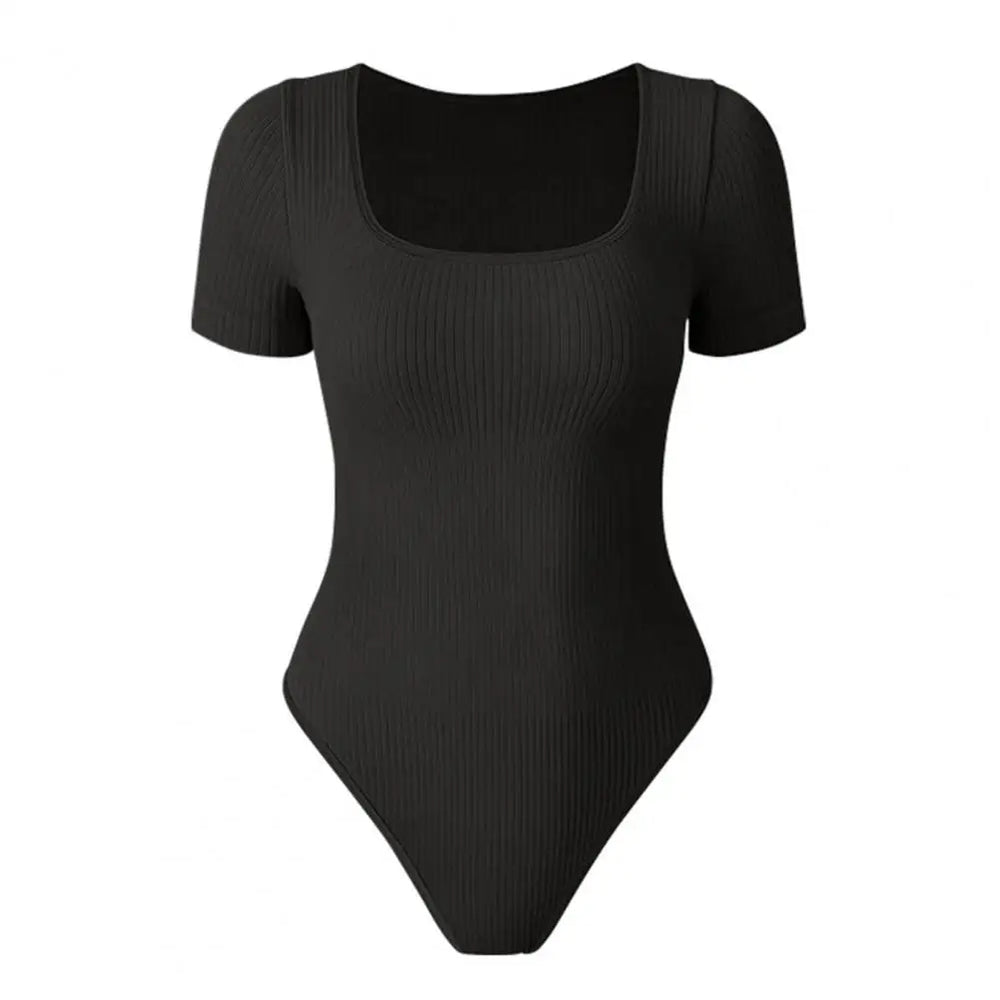 Solid Color  High Elasticity Tummy Control Bodysuit