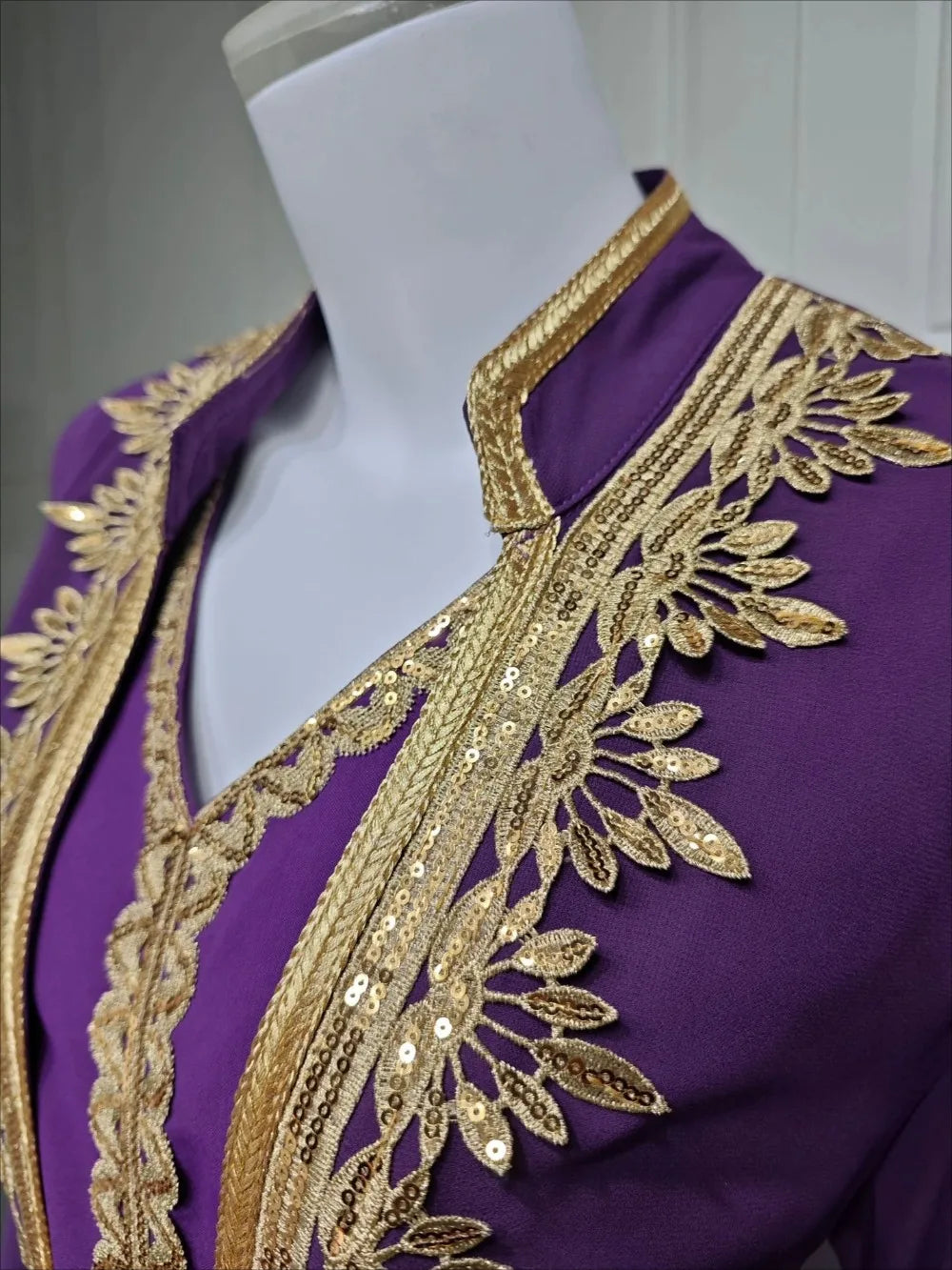 Muslim Women Jalabiya 2 Piece Set Embroidery Arab Long Robe Kaftan