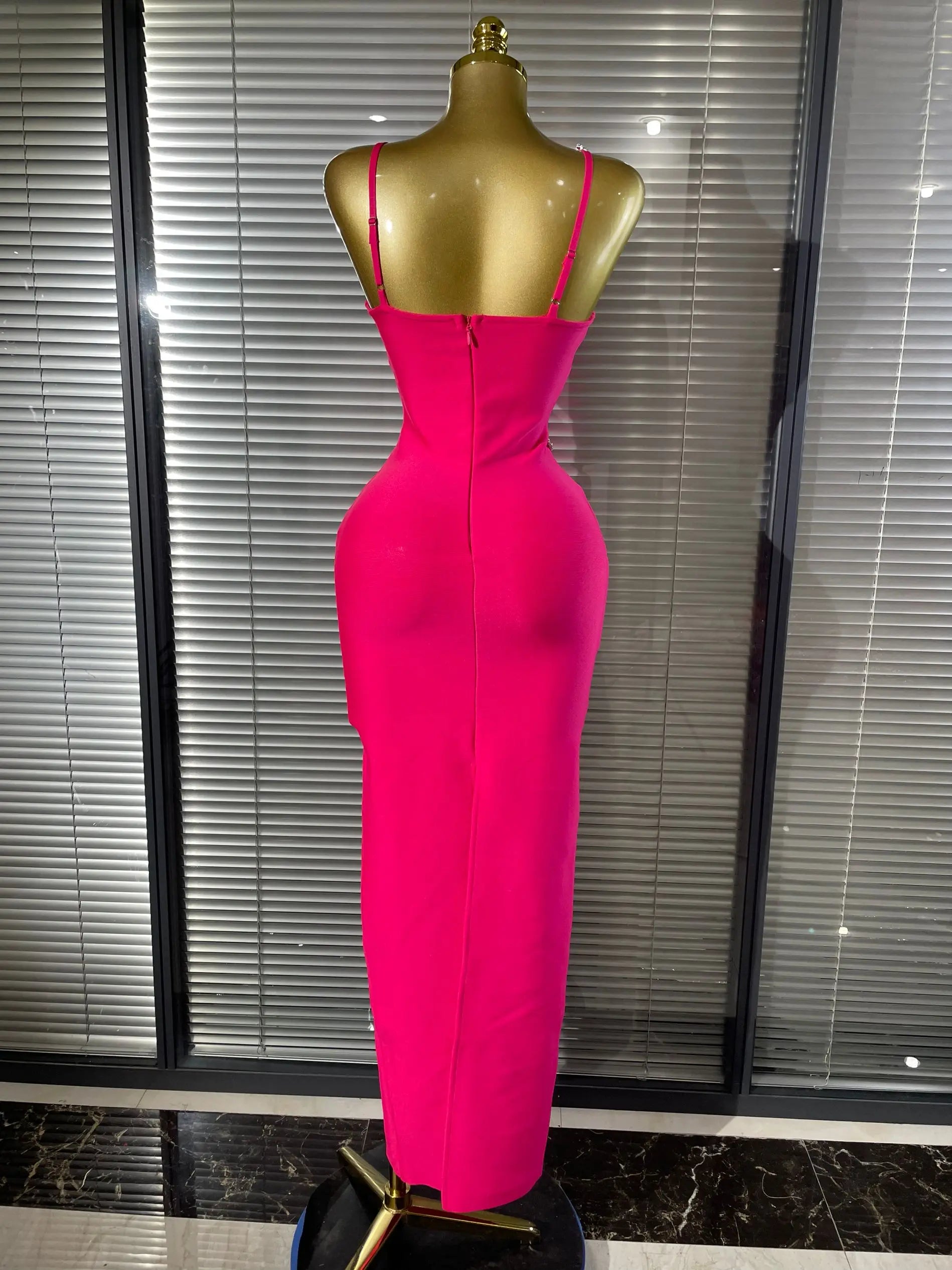 Luxury Rhinestone Maxi Long Bodycon Bandage Dressed Birthday Party Elegant Knitted Bodycon Clothing