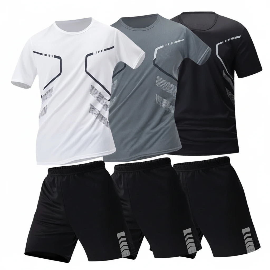 2/4/6 Pcs Men's Quick-drying Short-sleeved Shorts Activewear