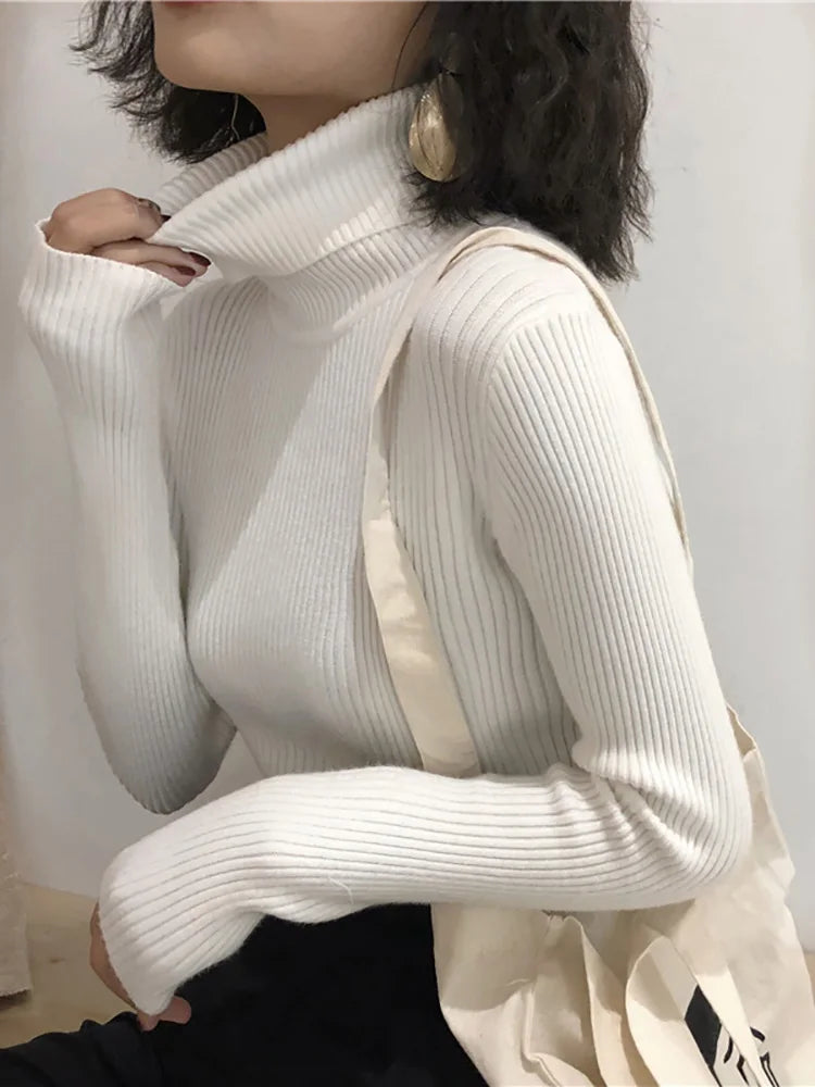 Turtleneck Korean Women Pullover Knitted Sweater Top