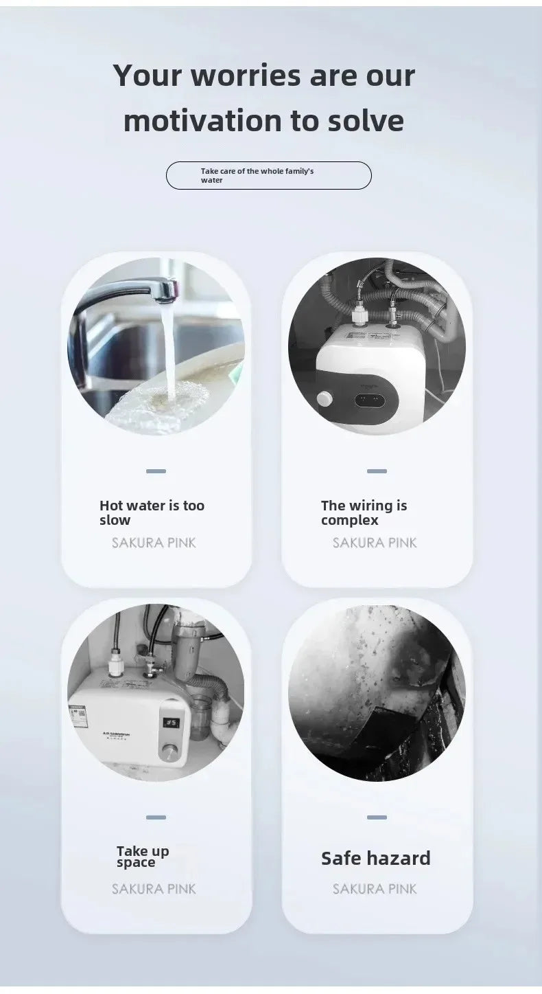 3000W Tankless Instant Electric Hot Water Heater Faucet for Kitchen with Fast Heating and LED Temperature Display