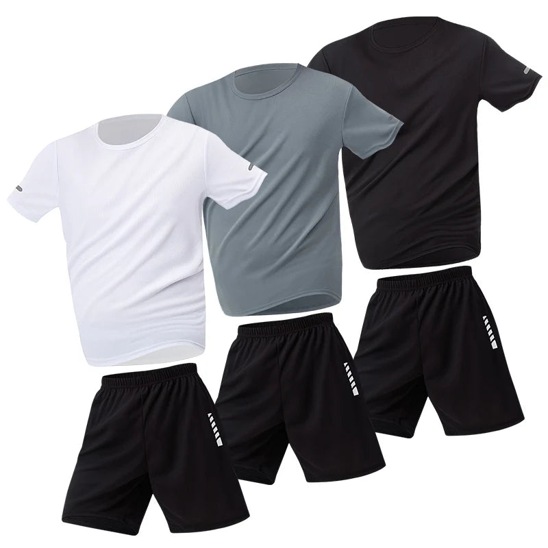 2/4/6 Pcs Men's Quick-drying Short-sleeved Shorts Activewear