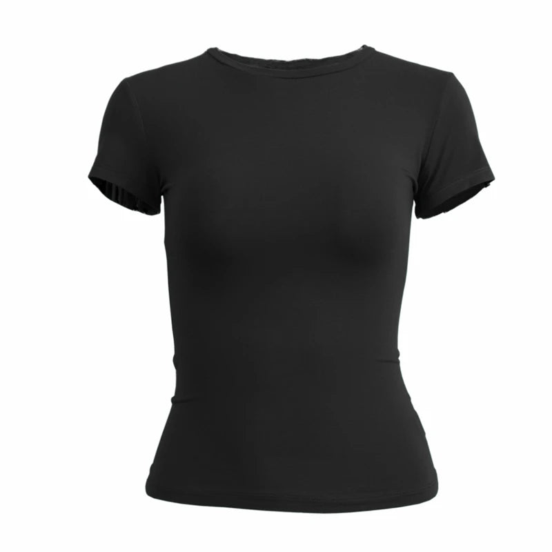 Short Sleeve Slim Fit O-Neck Basic Tee