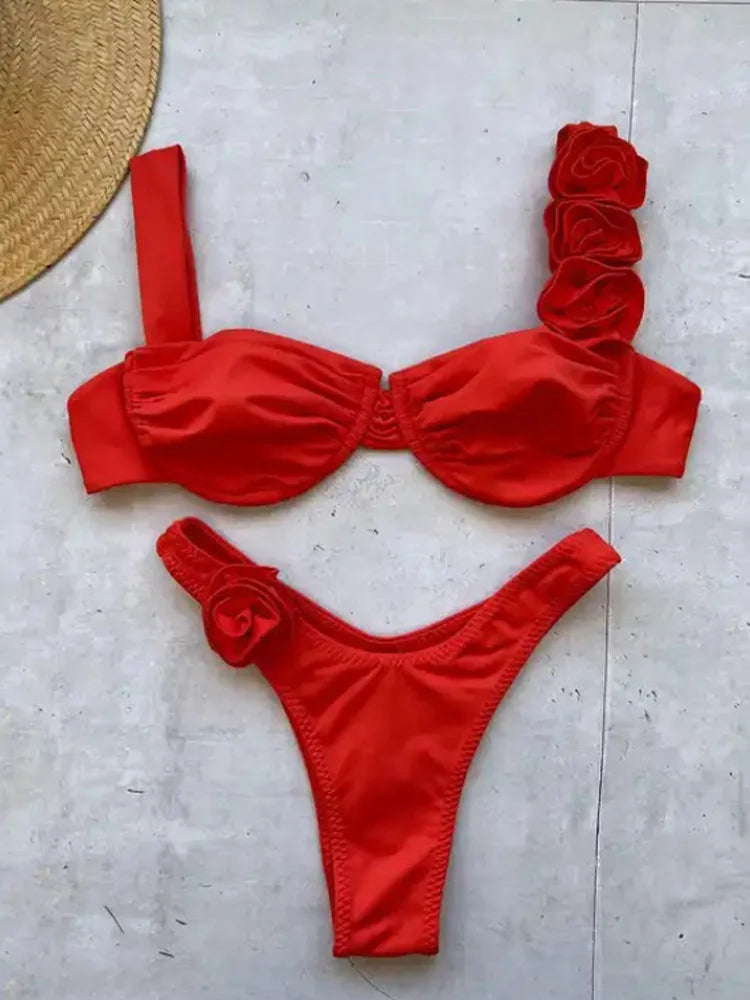 Floral Bikini 2 Piece Set High Waist Beach Bikini