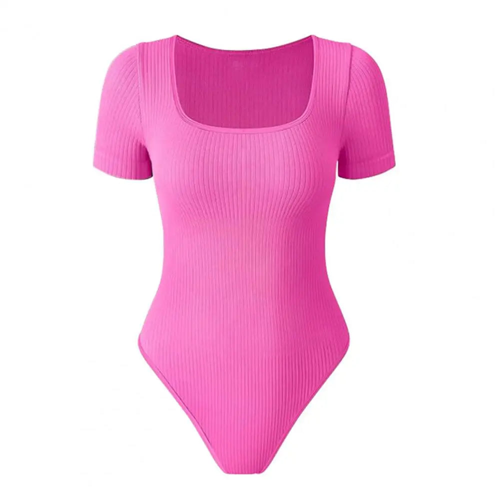 Solid Color  High Elasticity Tummy Control Bodysuit