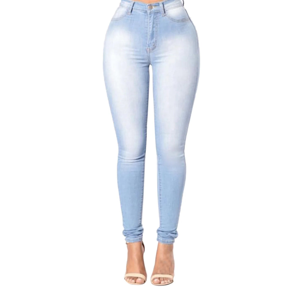High Waist Women's Skinny Fit Denim Jeans with Zipper Fly Pockets Streetwear Fashion for A Stylish Look Denim