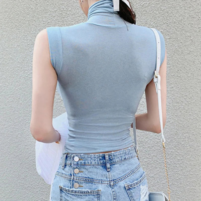 Solid Basic Casual Korean See Through Tee Shirt
